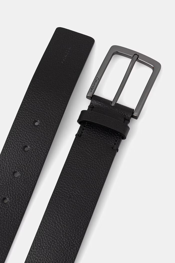 Calvin Klein колан мъжки от кожа черен LV04D7065G