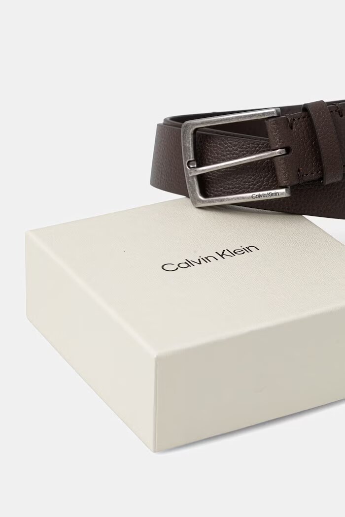Calvin Klein колан мъжки от кожа кафяв LV04D7095G