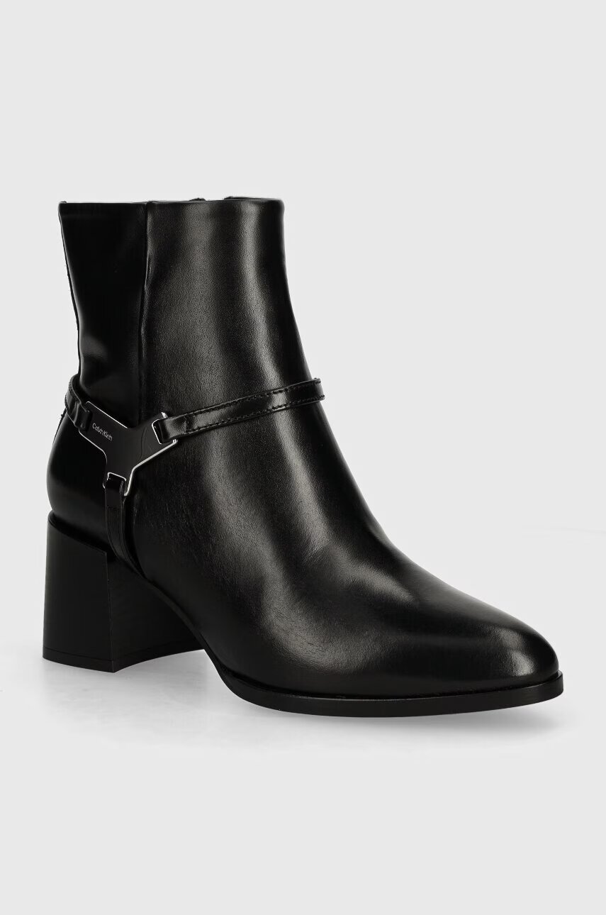 Calvin Klein Кожени боти ANKLE BOOT 55 W/HW LTH