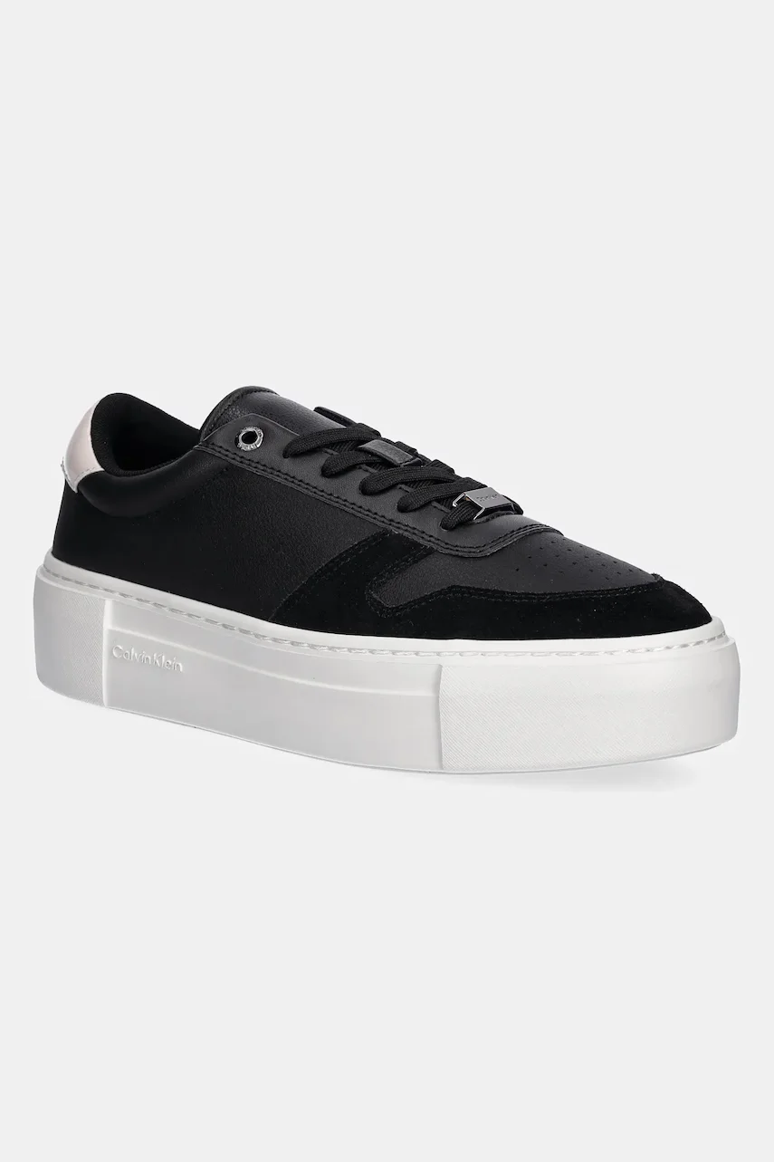 Calvin Klein Кожени маратонки FF CUPSOLE LACE UP - LTH MIX