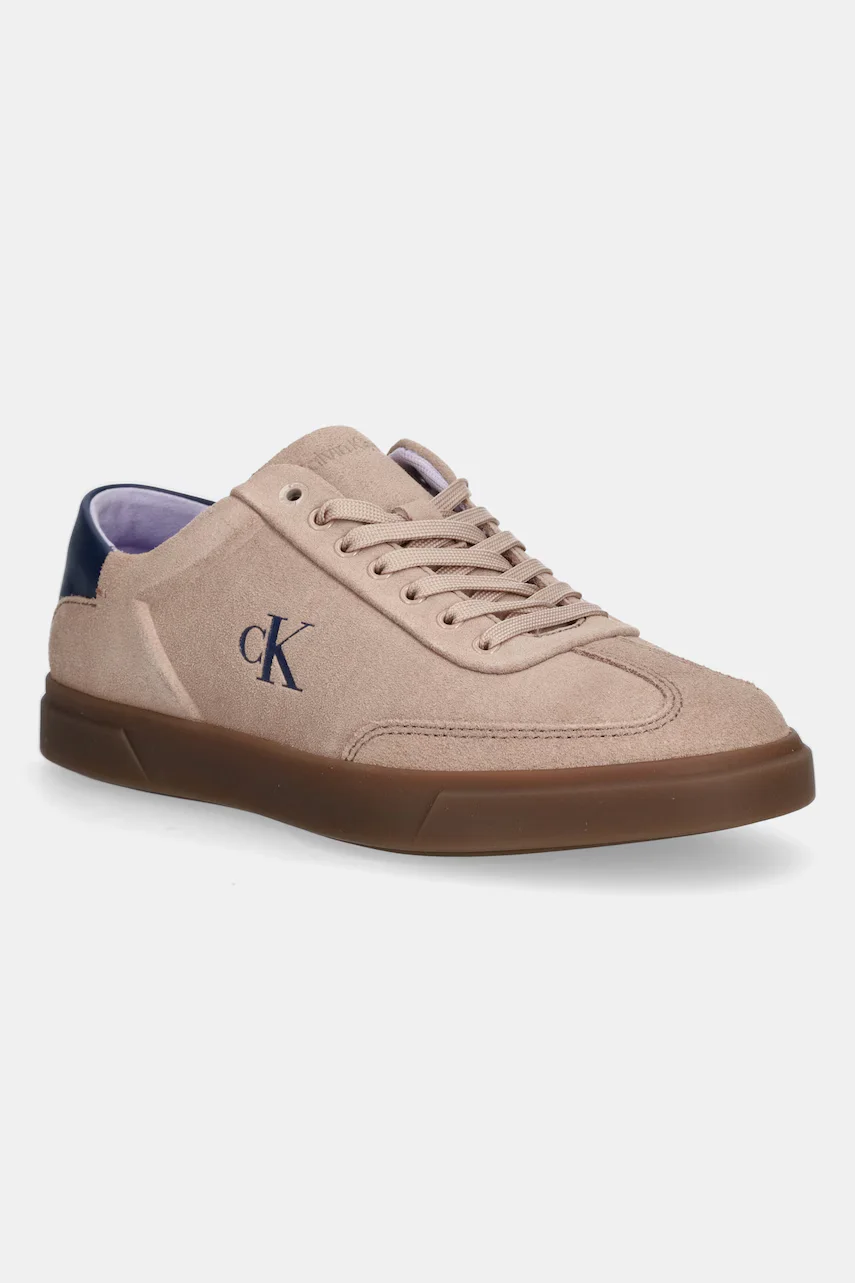 Calvin Klein Кожени маратонки LOW PRO CUPS LACE UP