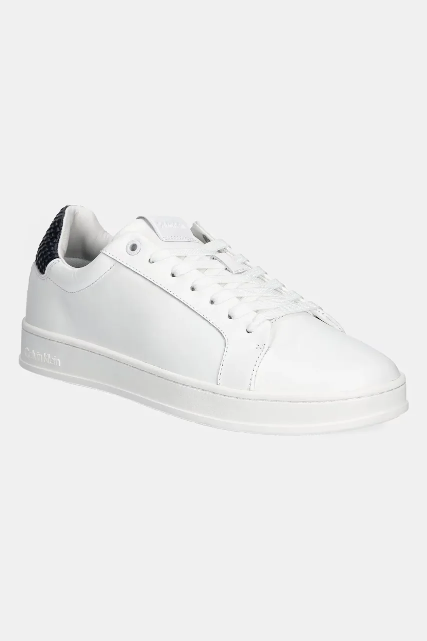 Calvin Klein Кожени маратонки LOW TOP LACE UP WOVEN