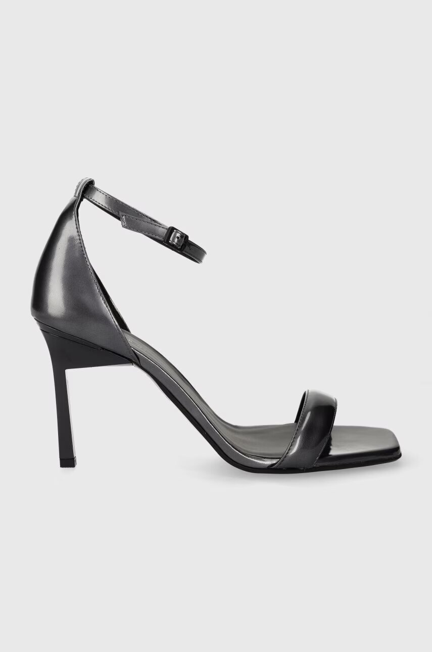 Calvin Klein Кожени сандали GEO STIL SQUARE SANDAL 90-PEARL