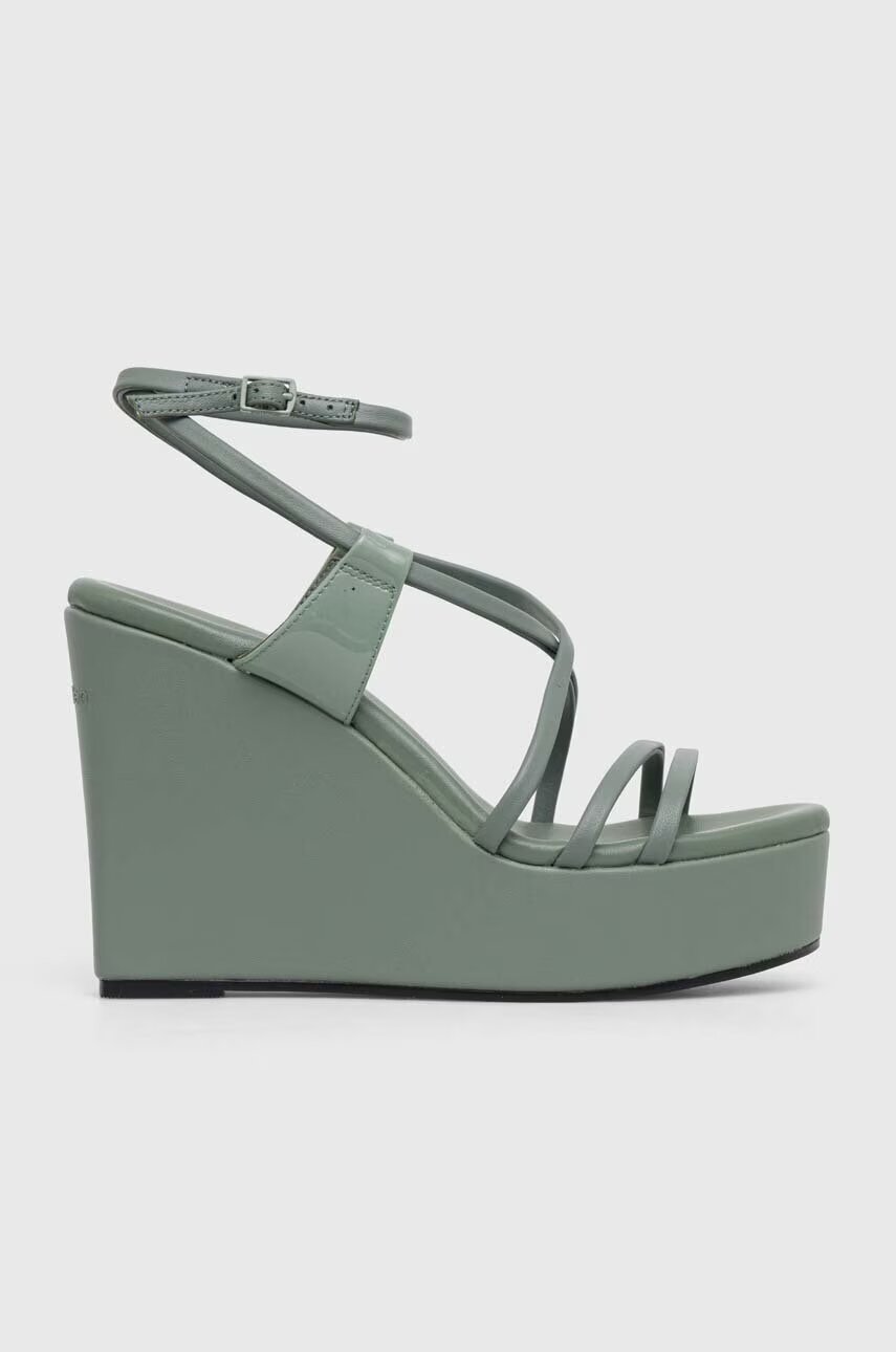 Calvin Klein Кожени сандали WEDGE