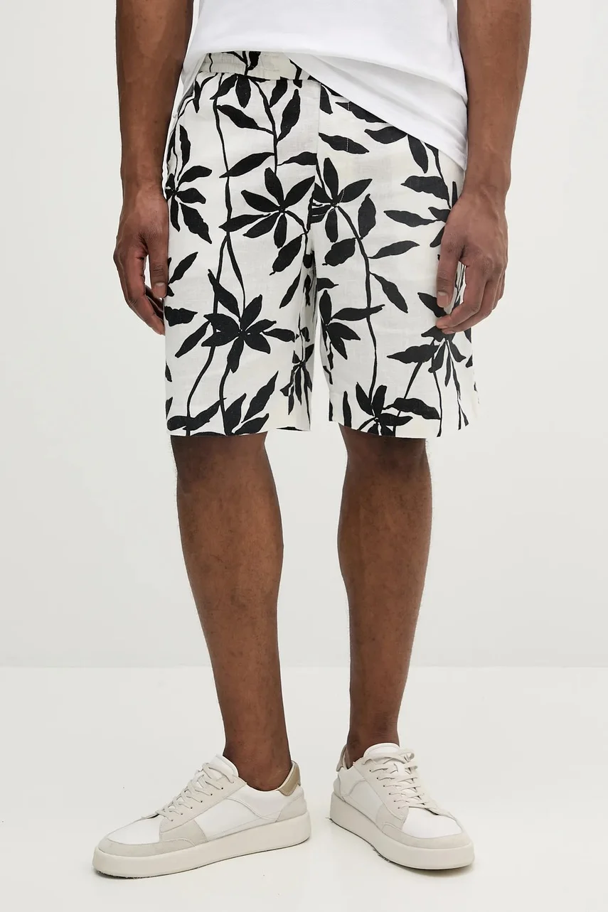 Calvin Klein Ленен къс панталон