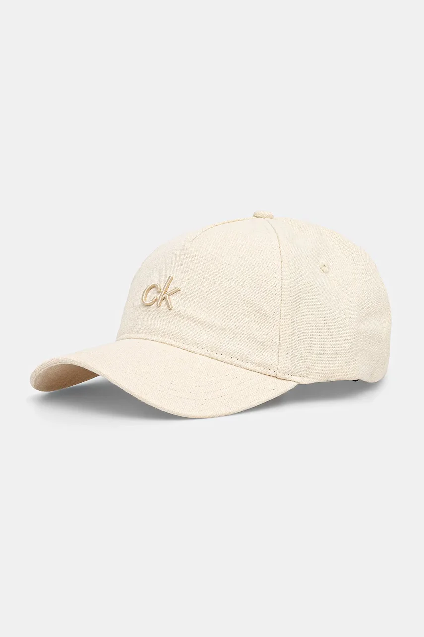 Calvin Klein Ленена шапка с козирка