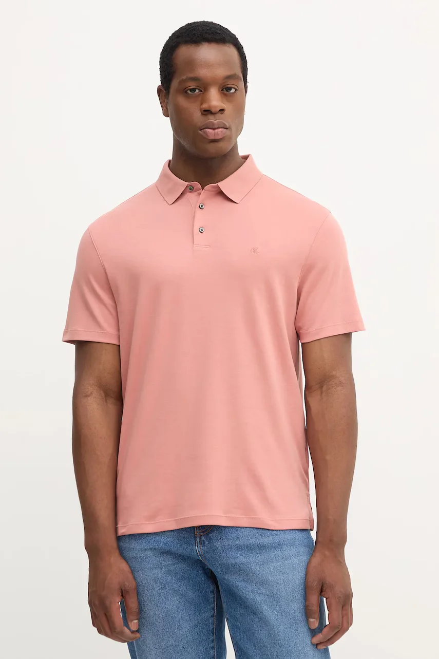 Calvin Klein Памучна тениска с яка