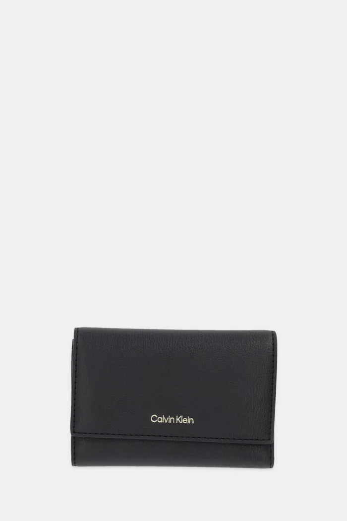 Calvin Klein портфейл дамски от имитация на кожа черен LV04F1117G