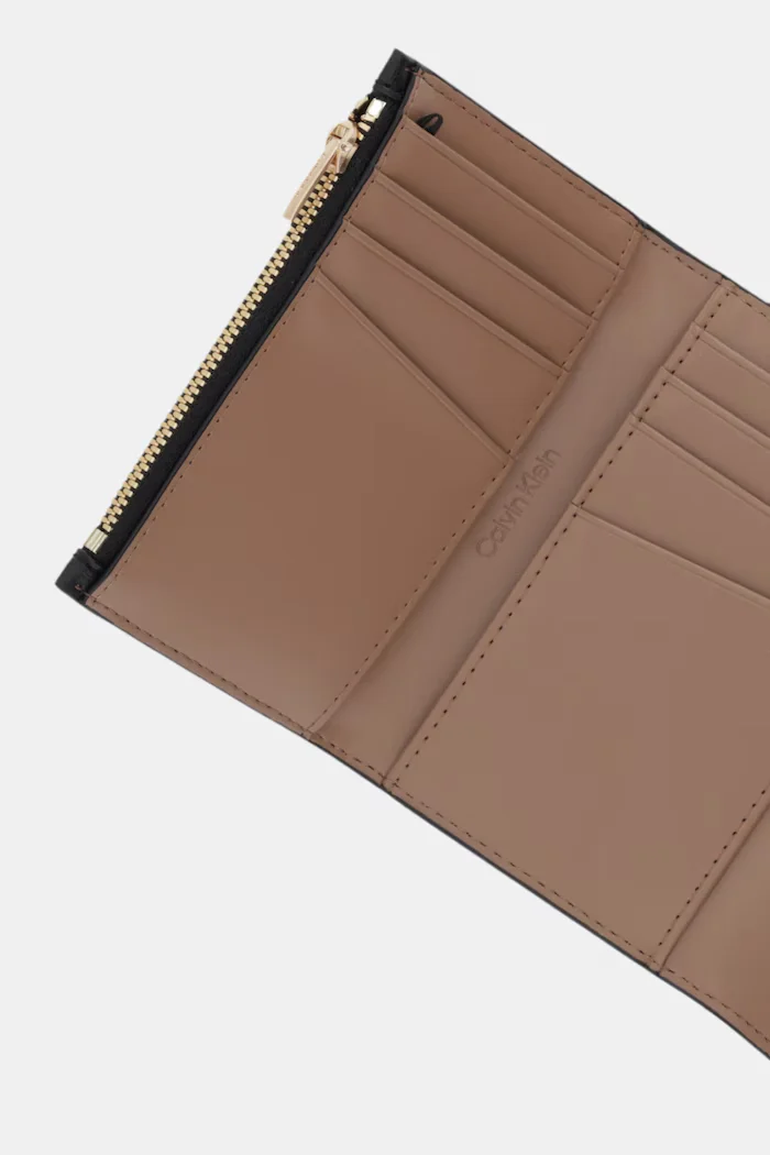Calvin Klein портфейл дамски от имитация на кожа черен LV04F1117G