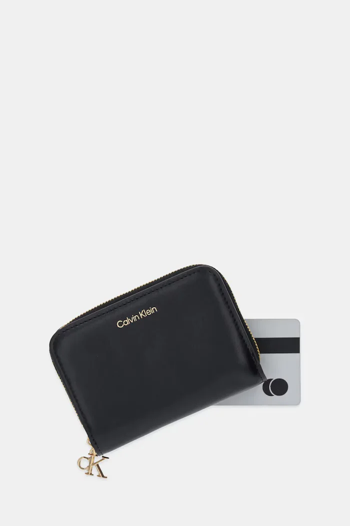 Calvin Klein портфейл дамски от кожа черен LV04F1075G