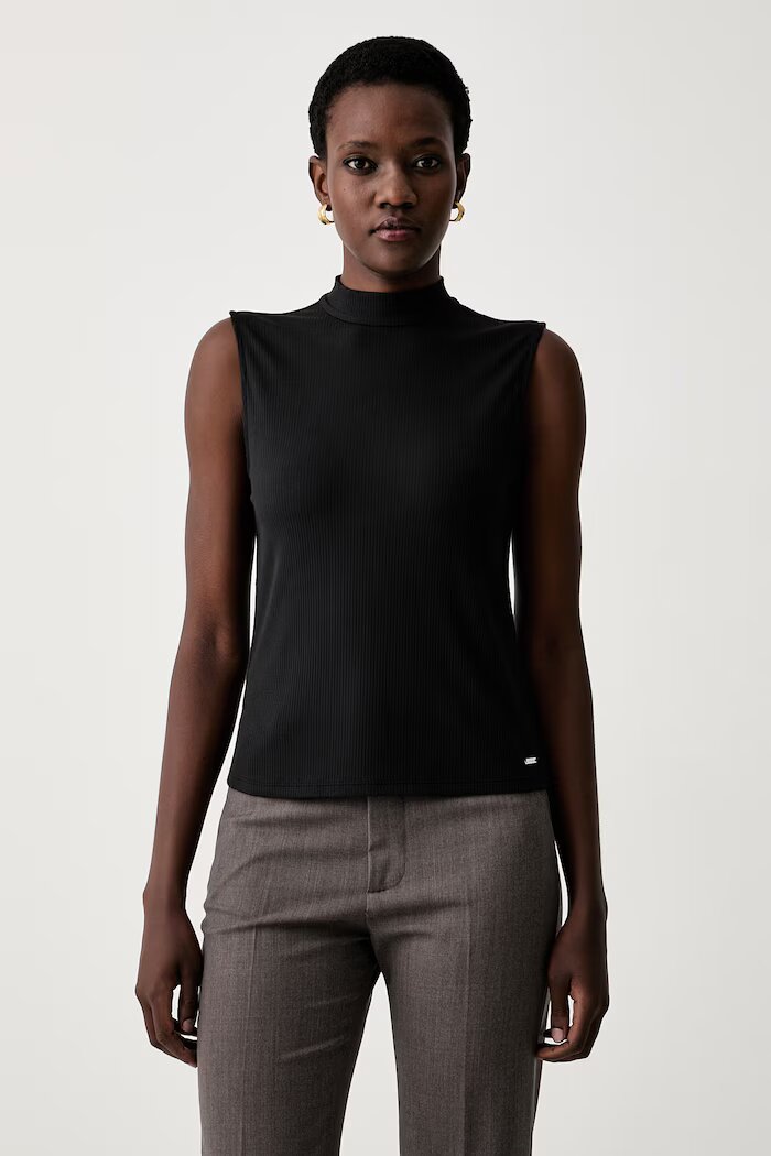 Calvin Klein топ дамски с модал черен LV044H210G