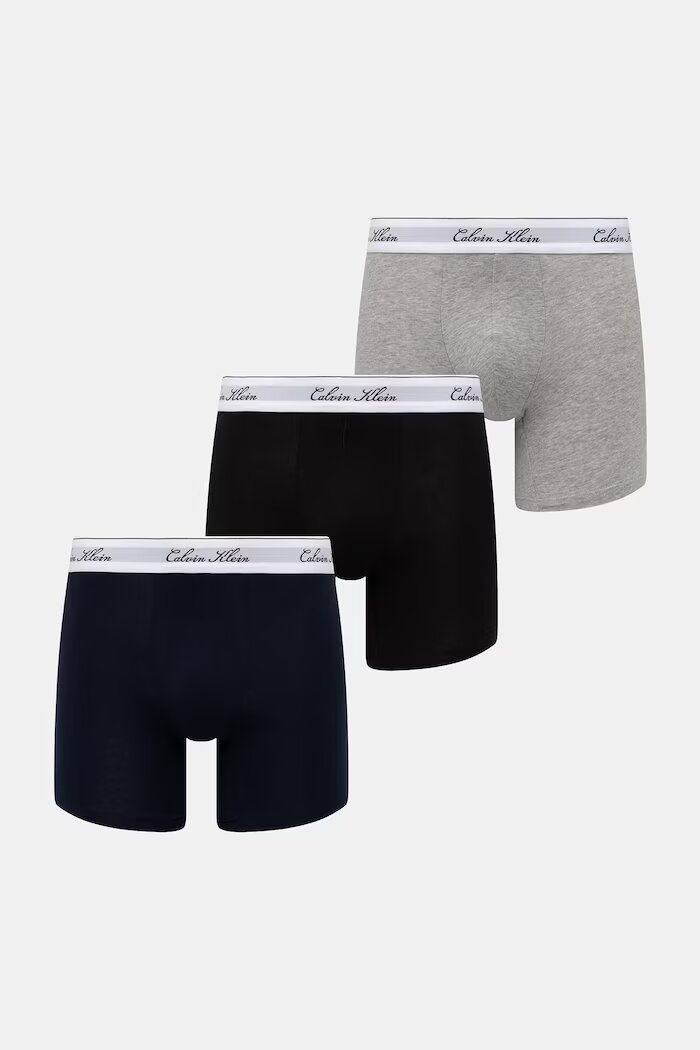 Calvin Klein Underwear боксерки мъжки с памук 3 броя сиви LV00NB4608