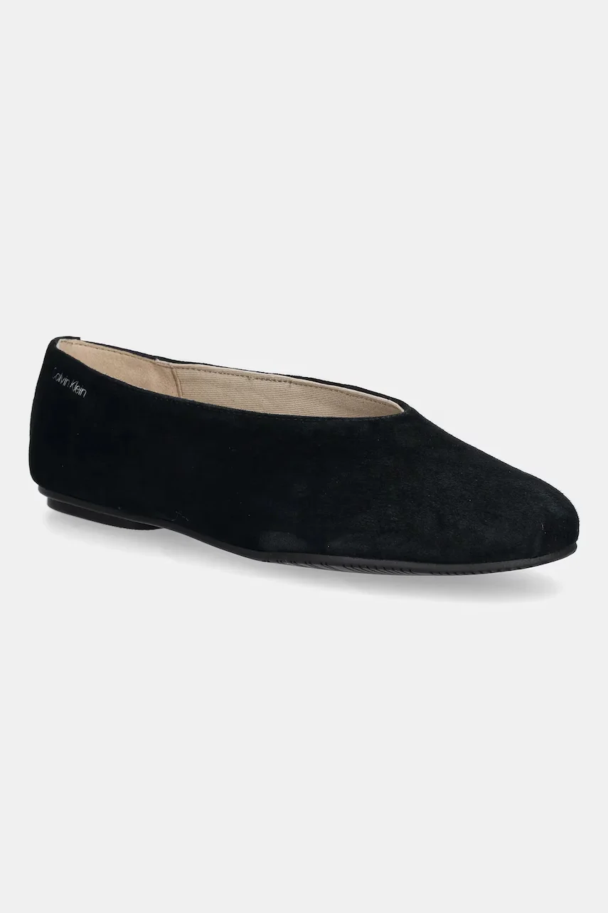 Calvin Klein Велурени балеринки BALLERINA ROUND HW SUE