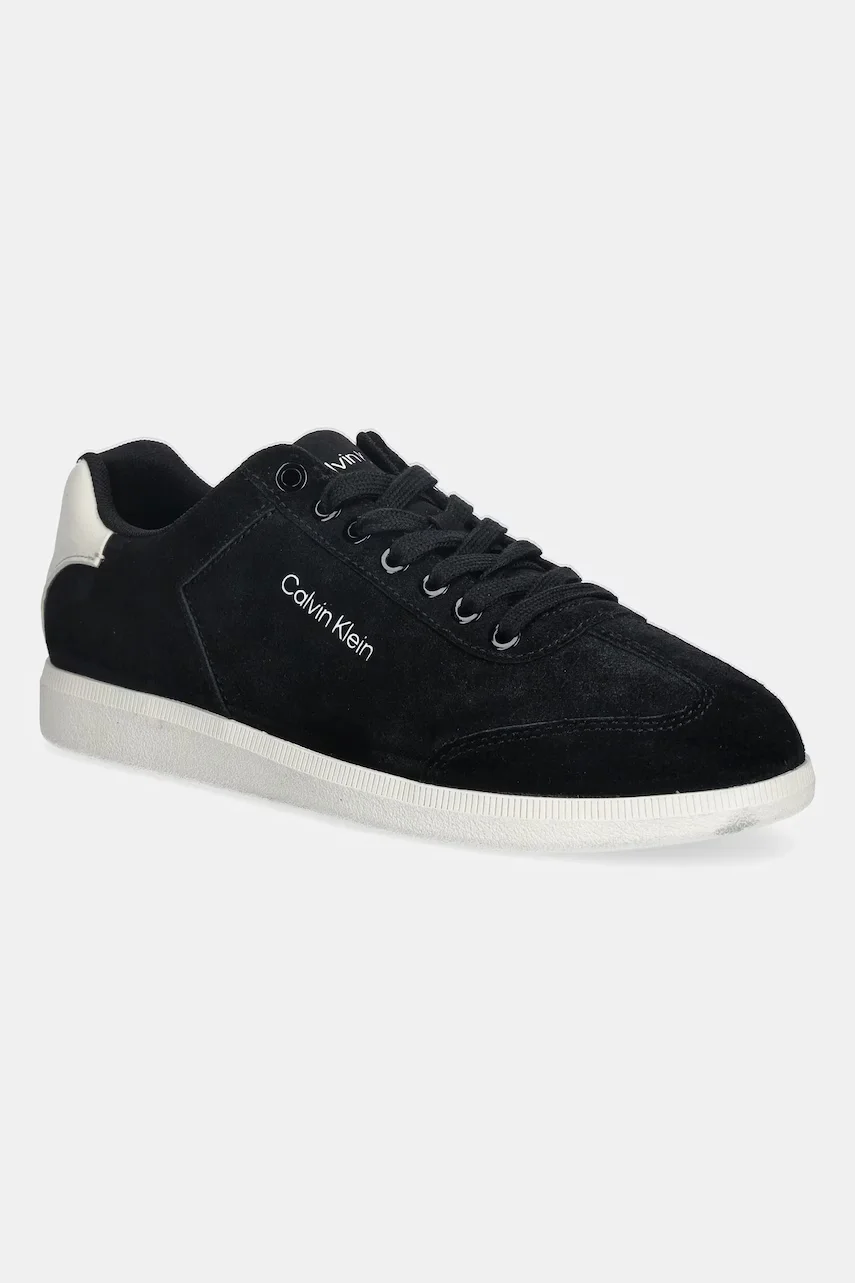 Calvin Klein Велурени маратонки LOW CUPSOLE LACEUP SU