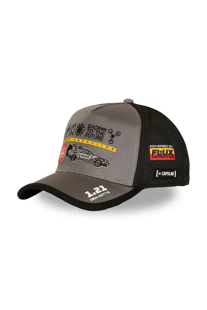 Capslab шапка trucker от памучна материя x back to the future сива CL/BTF2/1/PCT/BTF