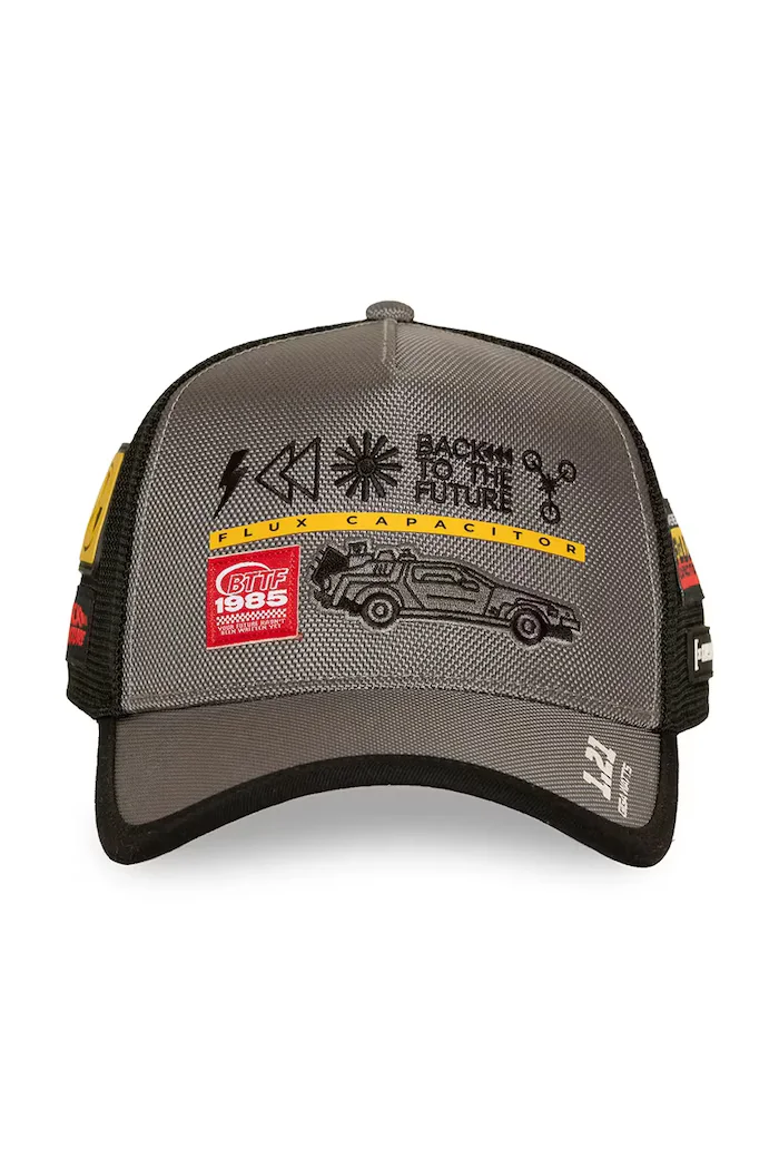 Capslab шапка trucker от памучна материя x back to the future сива CL/BTF2/1/PCT/BTF