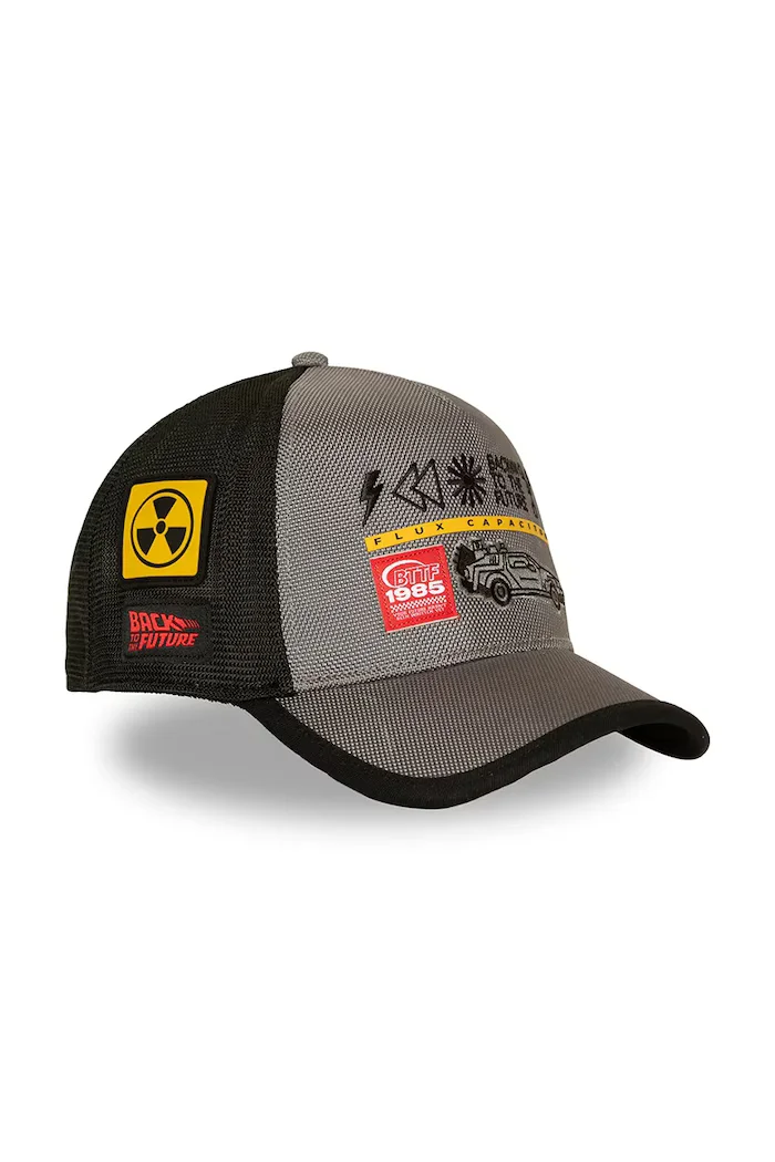 Capslab шапка trucker от памучна материя x back to the future сива CL/BTF2/1/PCT/BTF