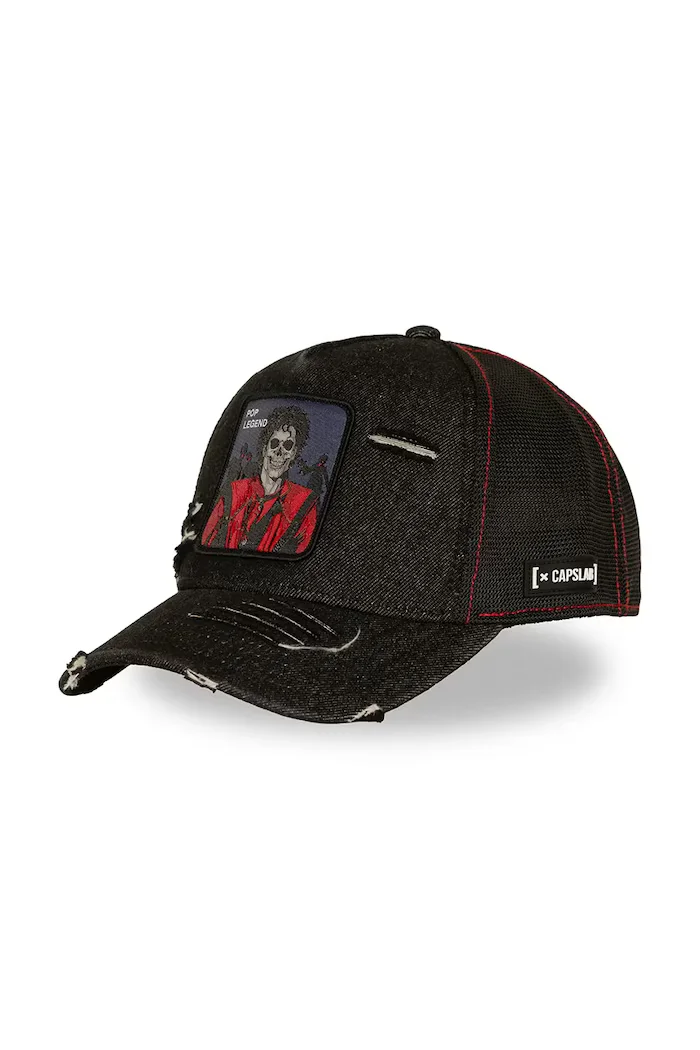 Capslab шапка trucker от памучна материя x Michael Jackson черна CL/STA1/1/PCT/POP