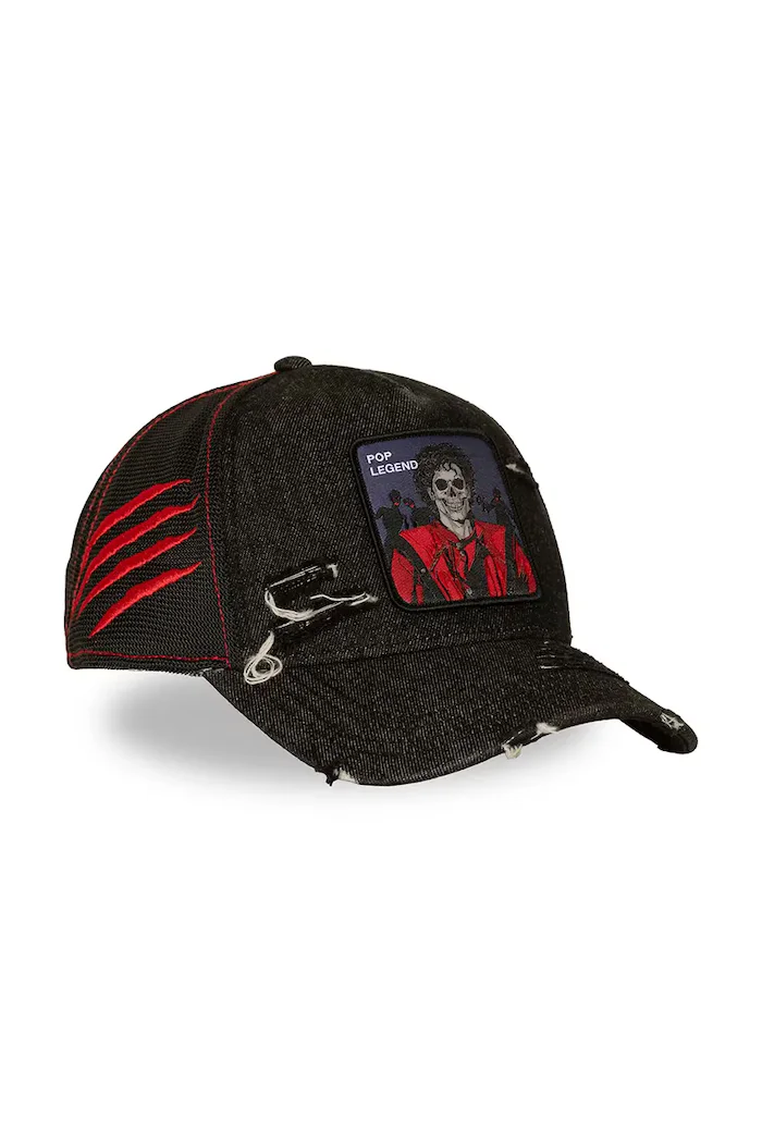 Capslab шапка trucker от памучна материя x Michael Jackson черна CL/STA1/1/PCT/POP