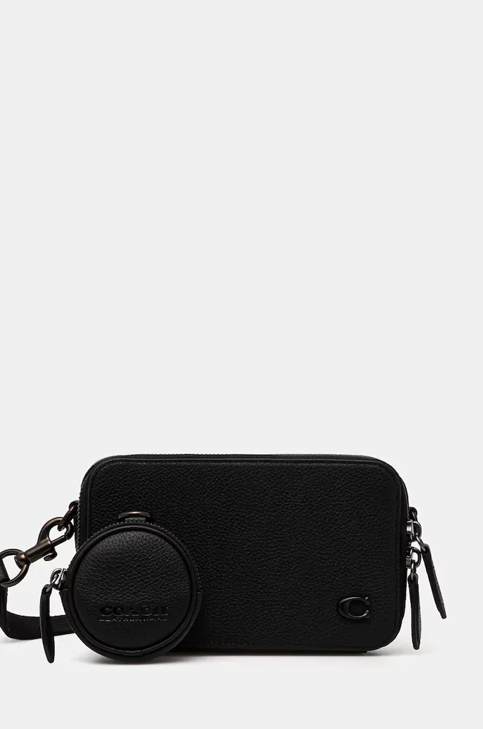 Coach Кожена чанта през рамо Charter Slim Crossbody в черно