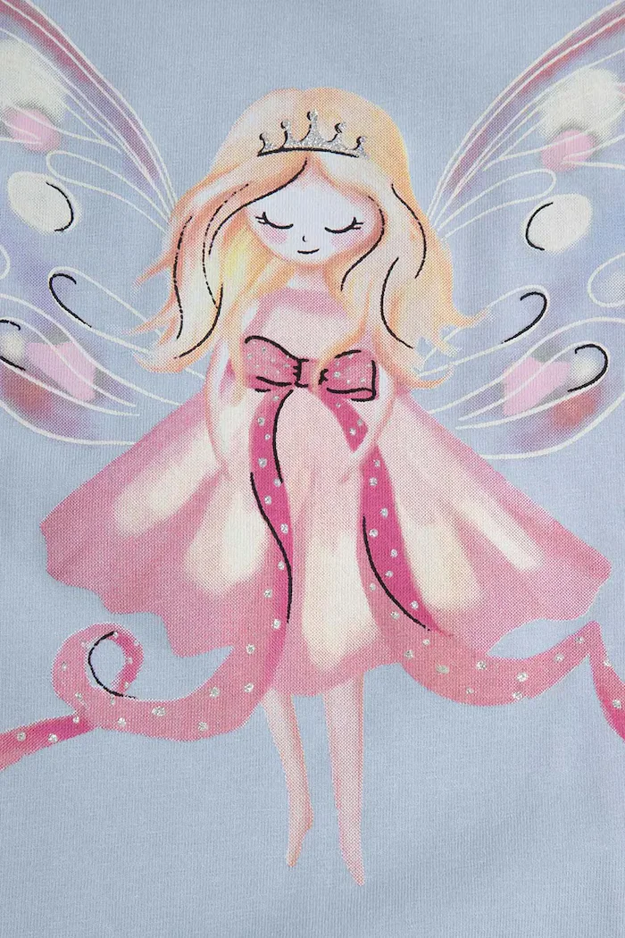 Coccodrillo блуза с дълги ръкави за деца от памук с еластан синя FAIR FROST GIRL KIDS