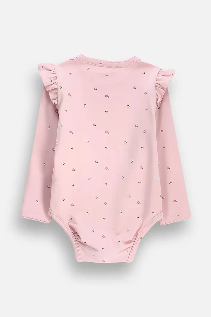 Coccodrillo боди за бебе от памук розово FAIR FROST GIRL NEWBORN