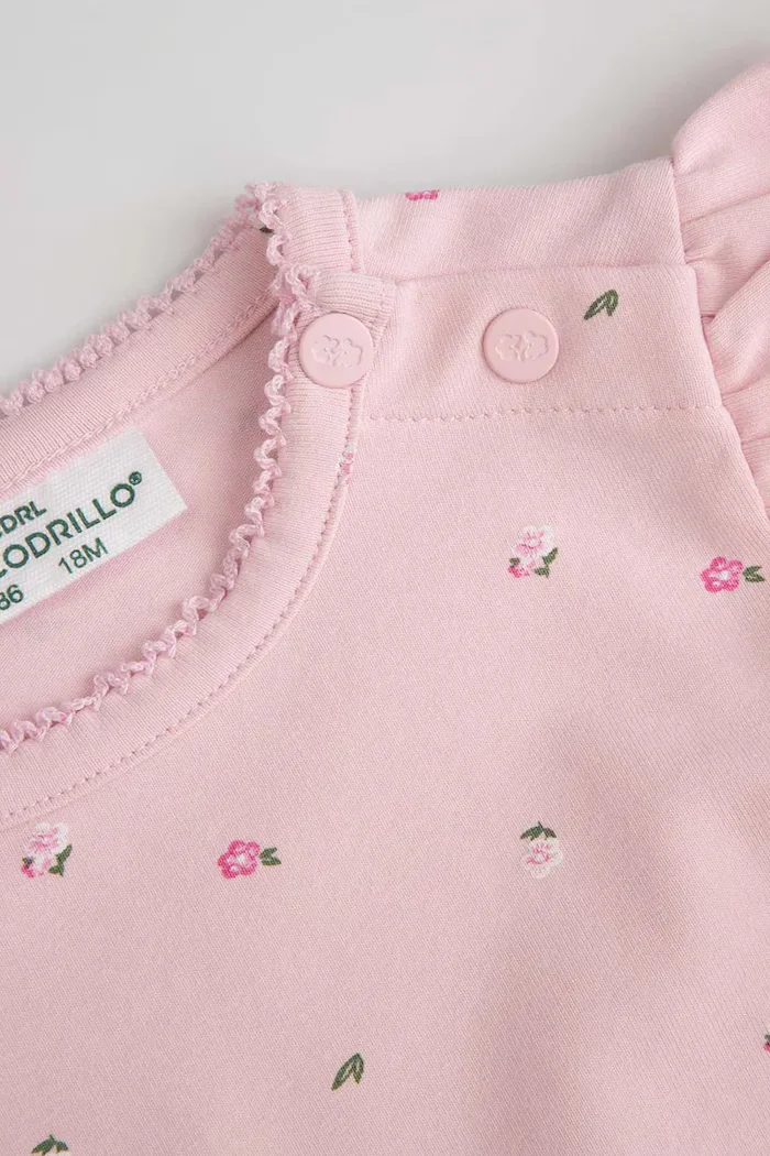 Coccodrillo боди за бебе от памук розово FAIR FROST GIRL NEWBORN