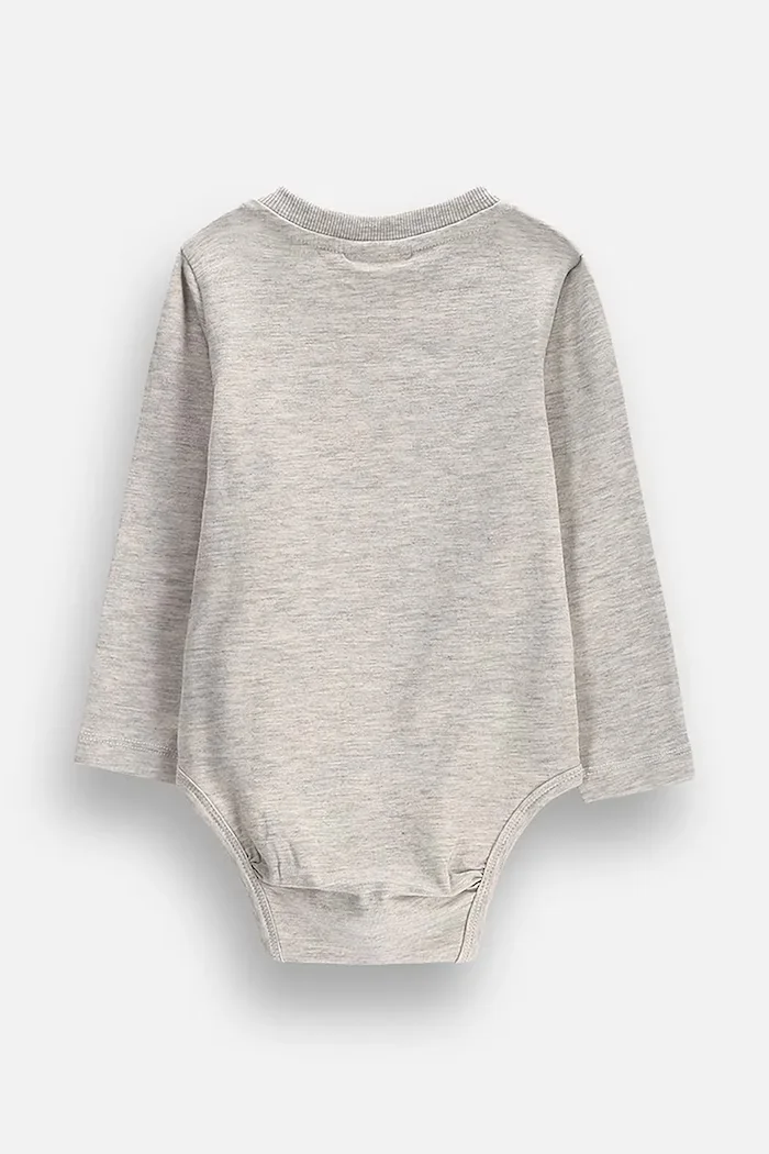 Coccodrillo боди за бебе от памук с еластан сиво FRIENDS FOREVER BOY NEWBORN