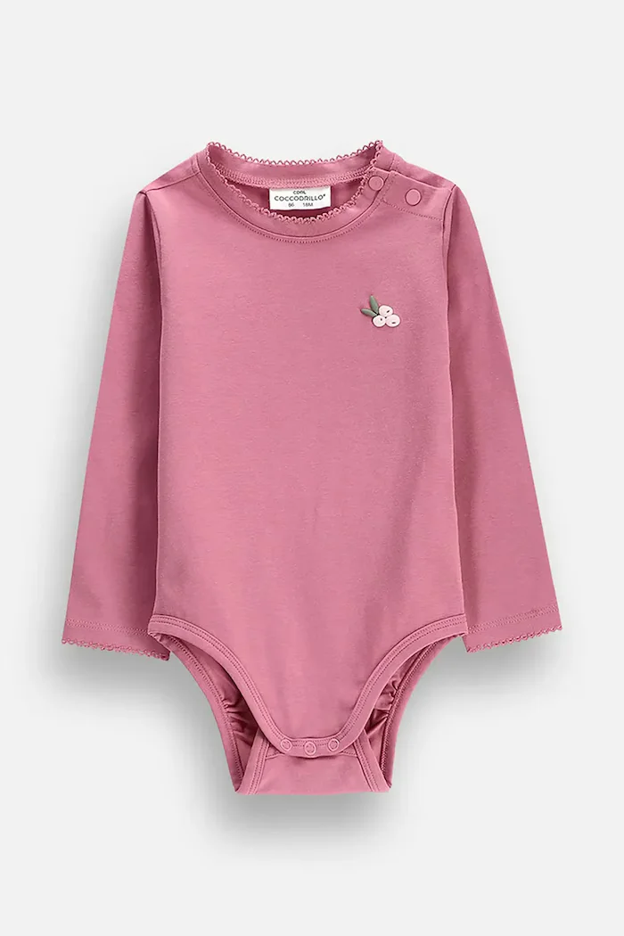 Coccodrillo боди за бебе с памук розово FAIR FROST GIRL NEWBORN