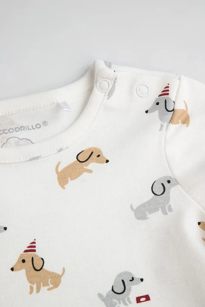 Coccodrillo боди за деца от памук бежово SMALL WONDER UNISEX NEWBORN