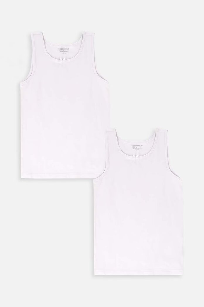 Coccodrillo Детски памучен топ (2 броя) в бяло BASIC UNDERWEAR
