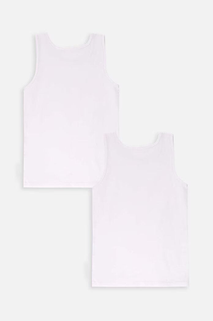 Coccodrillo Детски памучен топ (2 броя) в бяло BASIC UNDERWEAR