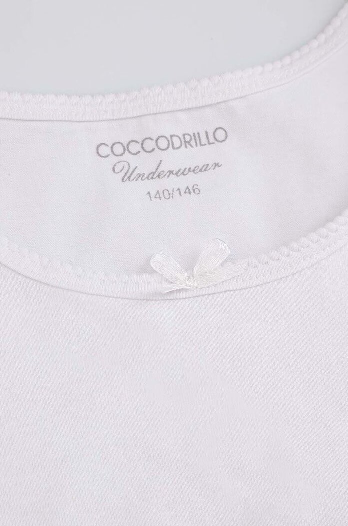 Coccodrillo Детски памучен топ (2 броя) в бяло BASIC UNDERWEAR