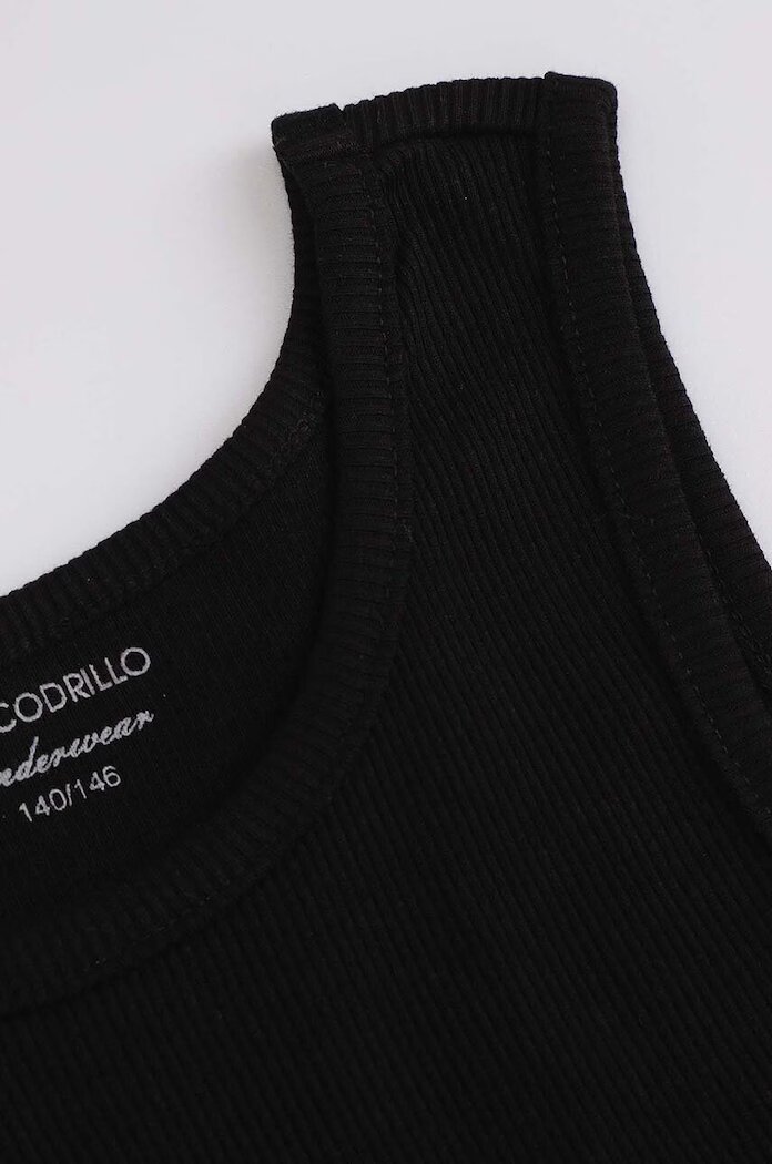 Coccodrillo Детски топ (2 броя) в черно с изчистен дизайн BASIC UNDERWEAR