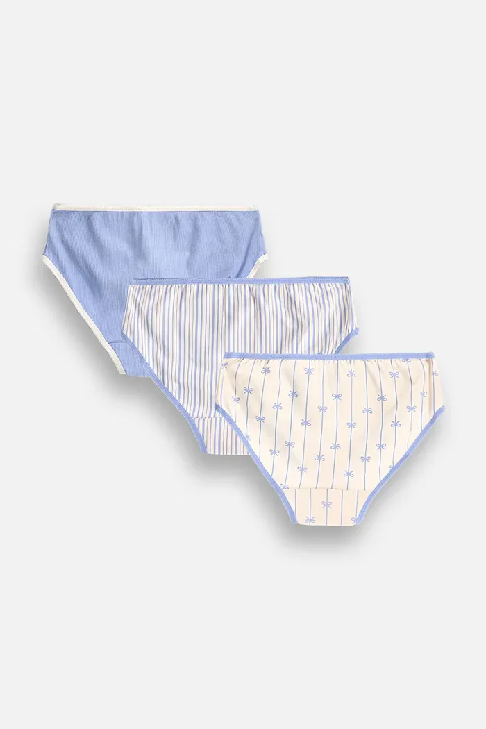 Coccodrillo класически бикини за деца от памук с еластан 3 броя сини PANTS