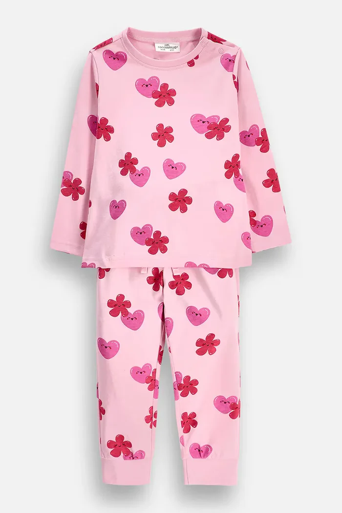 Coccodrillo пижама от две части за деца от памук розова PYJAMAS