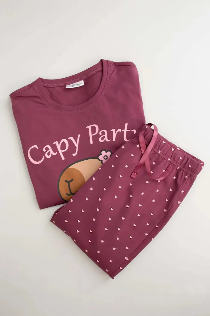 Coccodrillo пижама от две части за деца от памук виолетова PYJAMAS