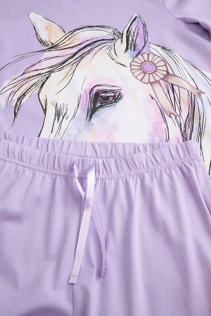 Coccodrillo пижама от две части за деца от памук виолетова PYJAMAS