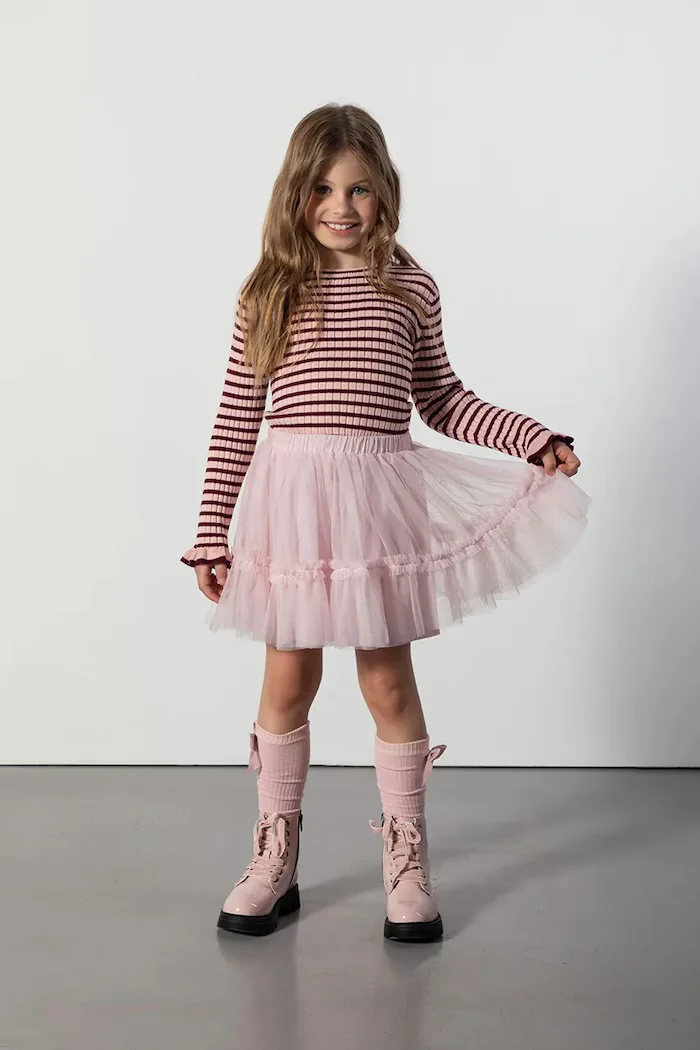 Coccodrillo разкроена пола розова с изчистена шарка TINNY TROUBLE GIRL KIDS