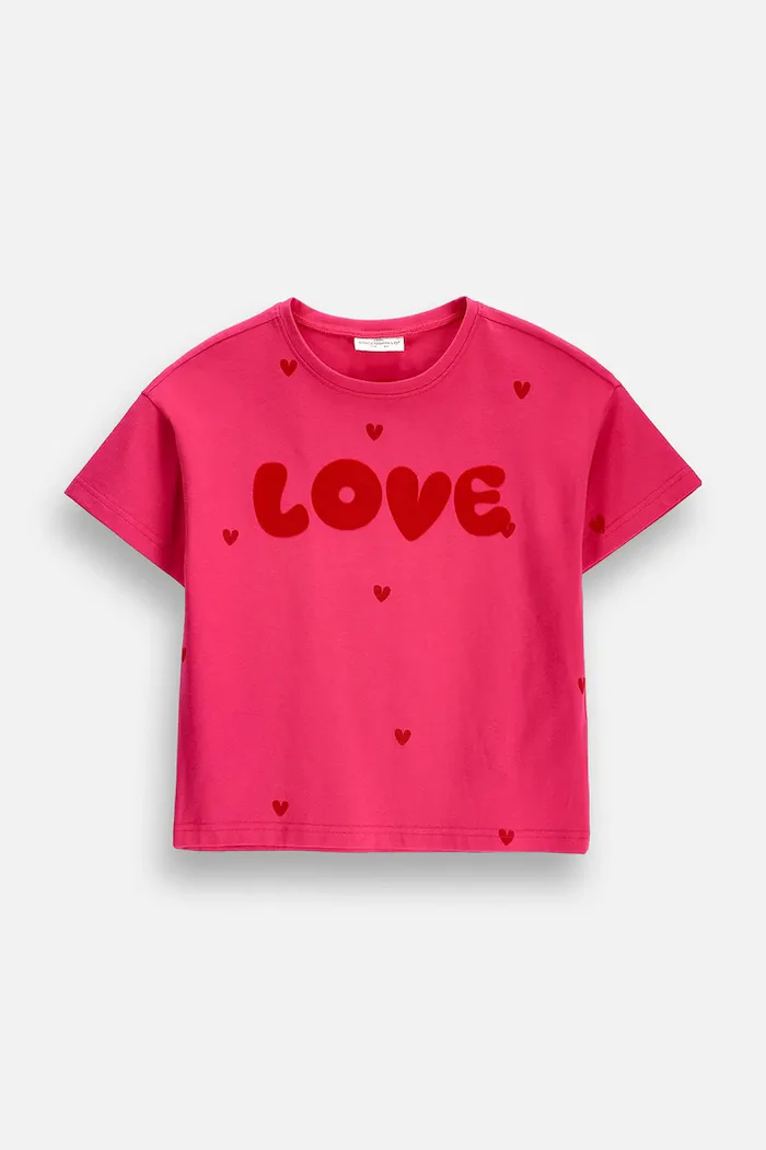 Coccodrillo тениска за деца от памук с еластан розова SUPER FUN GIRL KIDS