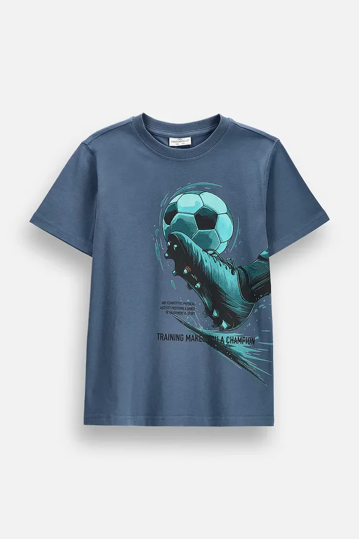 Coccodrillo тениска за деца от памук синя EVERYDAY BOY A