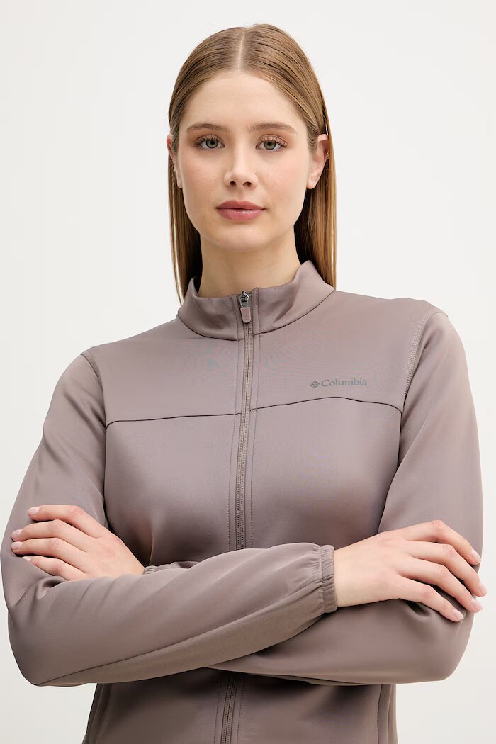 Columbia Спортен суичър Sloan Crest в кафяво с изчистен дизайн 2155781
