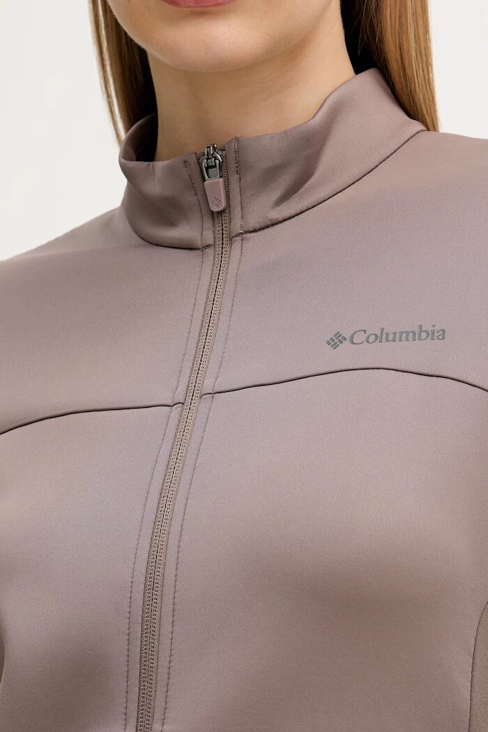 Columbia Спортен суичър Sloan Crest в кафяво с изчистен дизайн 2155781