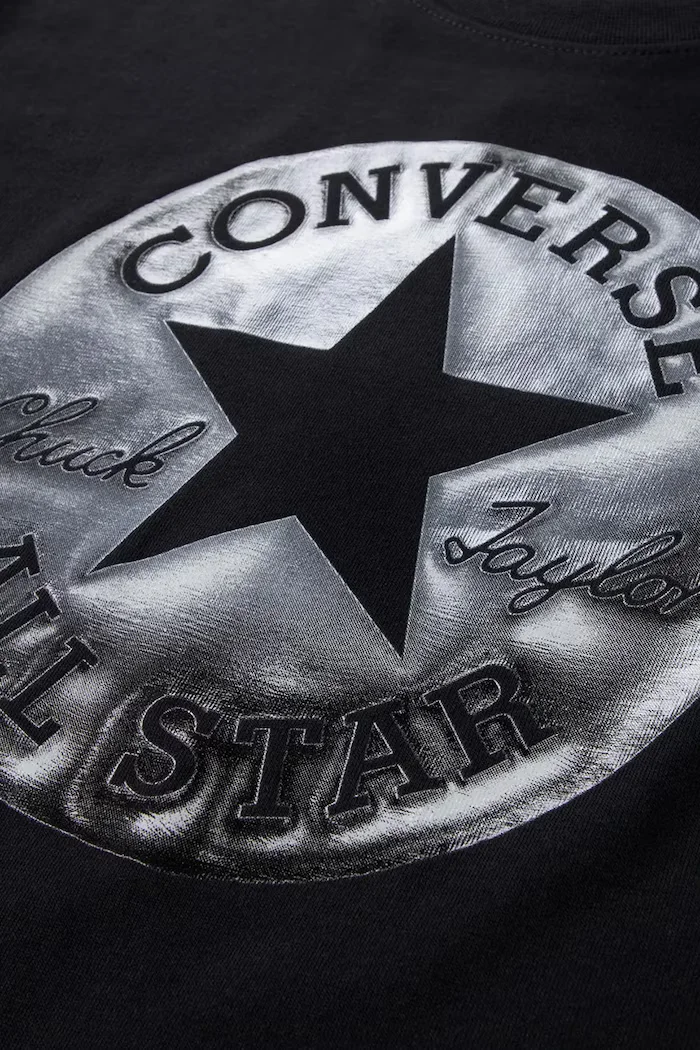 Converse тениска за деца с памук черна 9CJ827