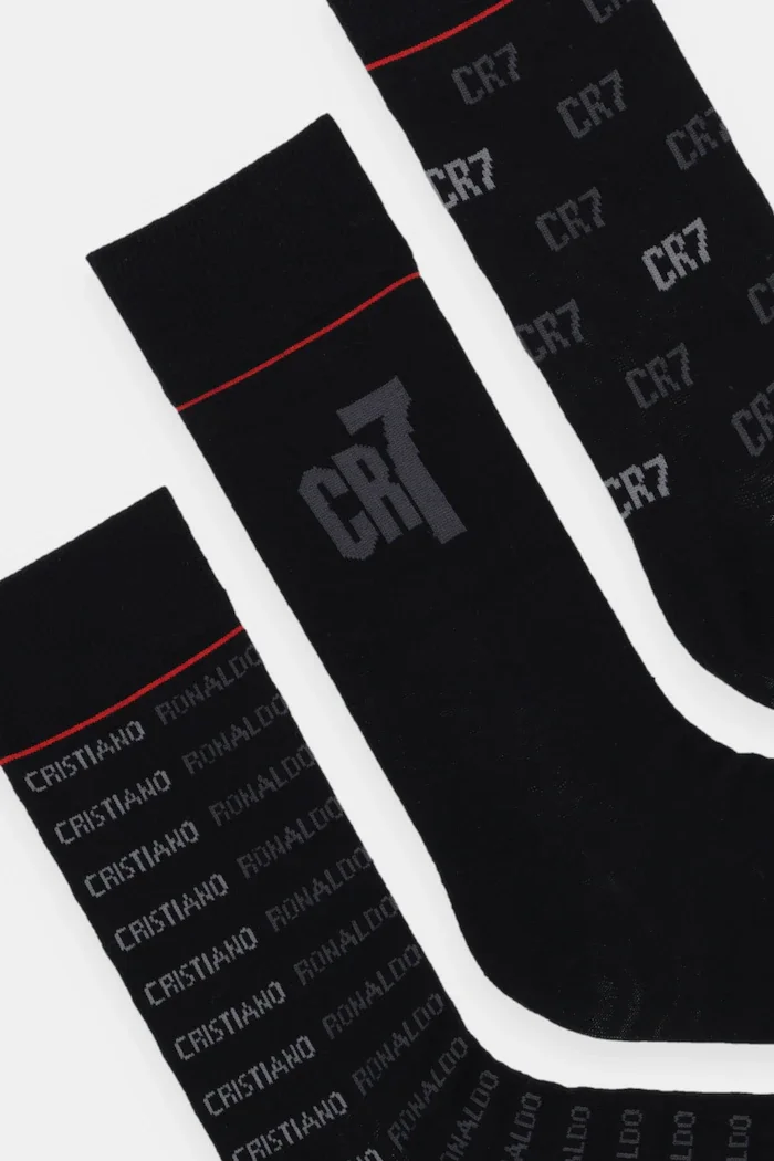 CR7 Cristiano Ronaldo чорапи мъжки с памук 3-pack черни
