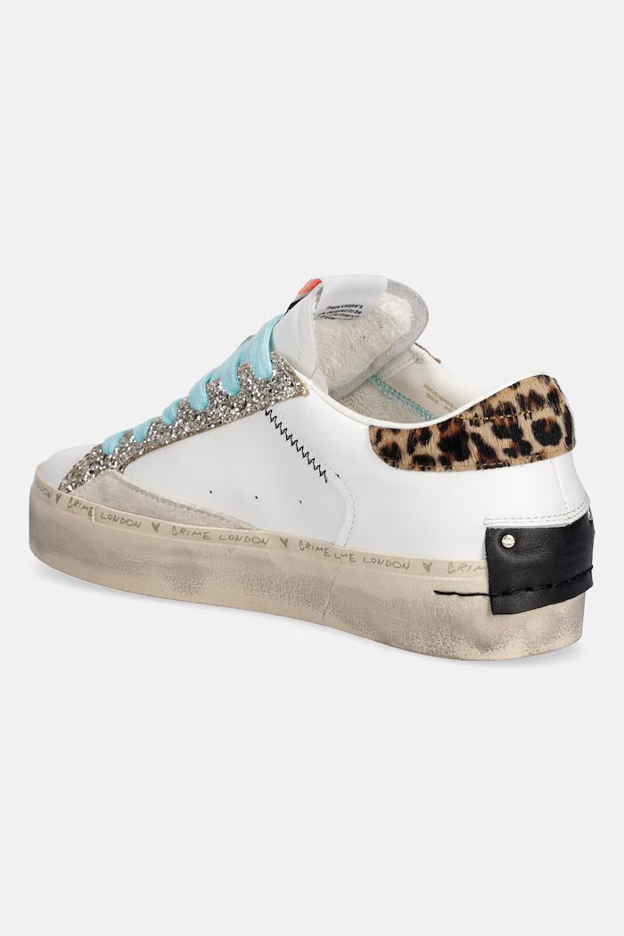 Crime London Кожени маратонки DISTRESSED PLATFORM в бяло 29053PP8