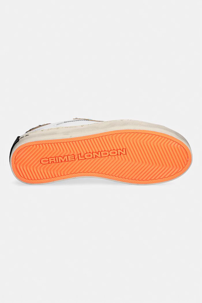 Crime London Кожени маратонки DISTRESSED PLATFORM в бяло 29053PP8