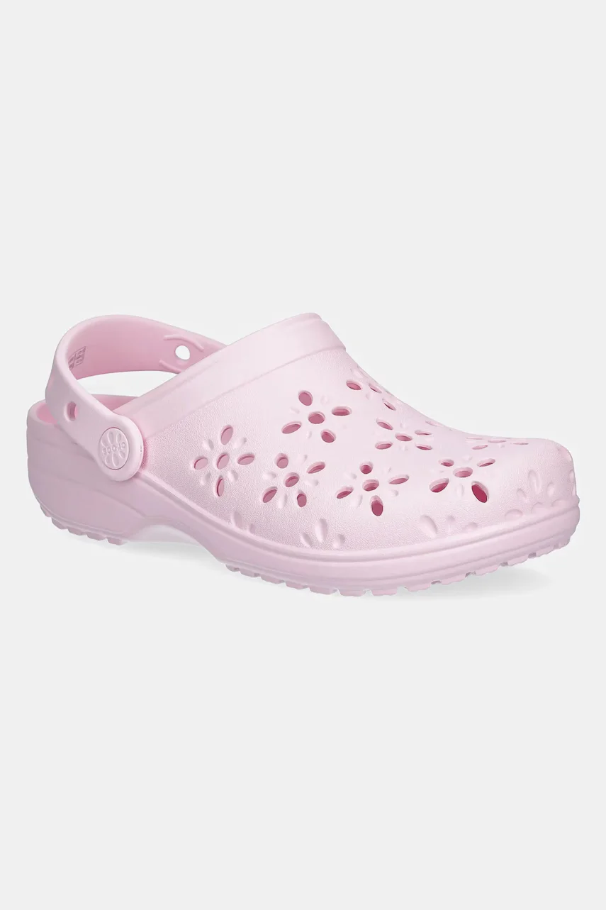 Crocs Чехли CLASSIC FLORAL CUT OUT CLOG KIDS
