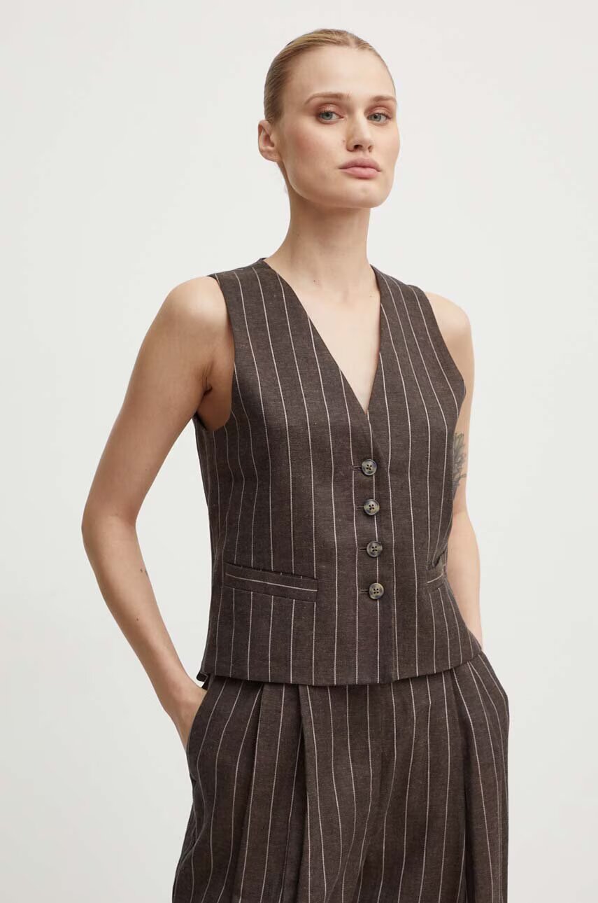 Day Birger et Mikkelsen Ленен елек Frida - Casual Linen Stripe
