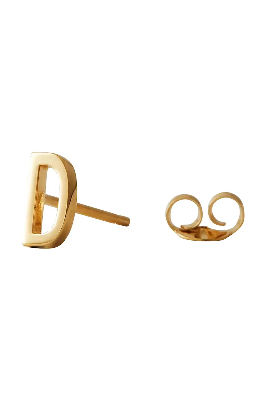 Design Letters Позлатена сребърна обица